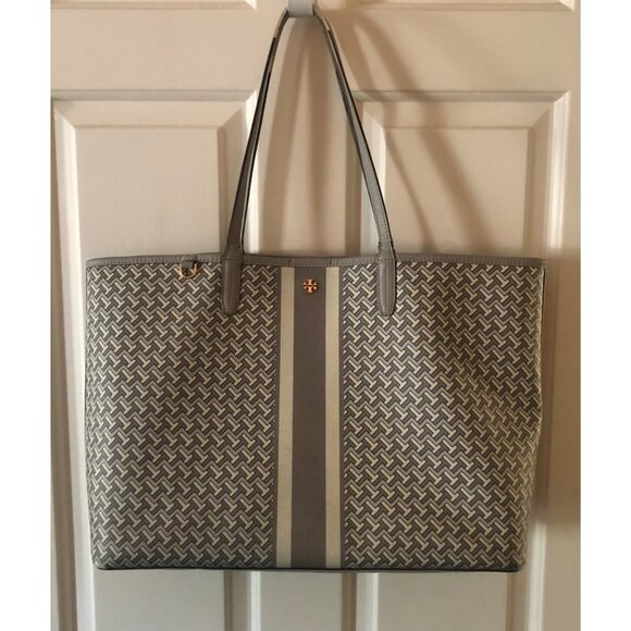 TORY BURCH Tote Bag French Gray T Zag - Picture 14 of 15